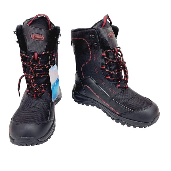 Rockmark Winter Snow Boots Men's Sz 7 Black Outdoor Warm Mid Calf Waterproof New - Picture 7 of 16